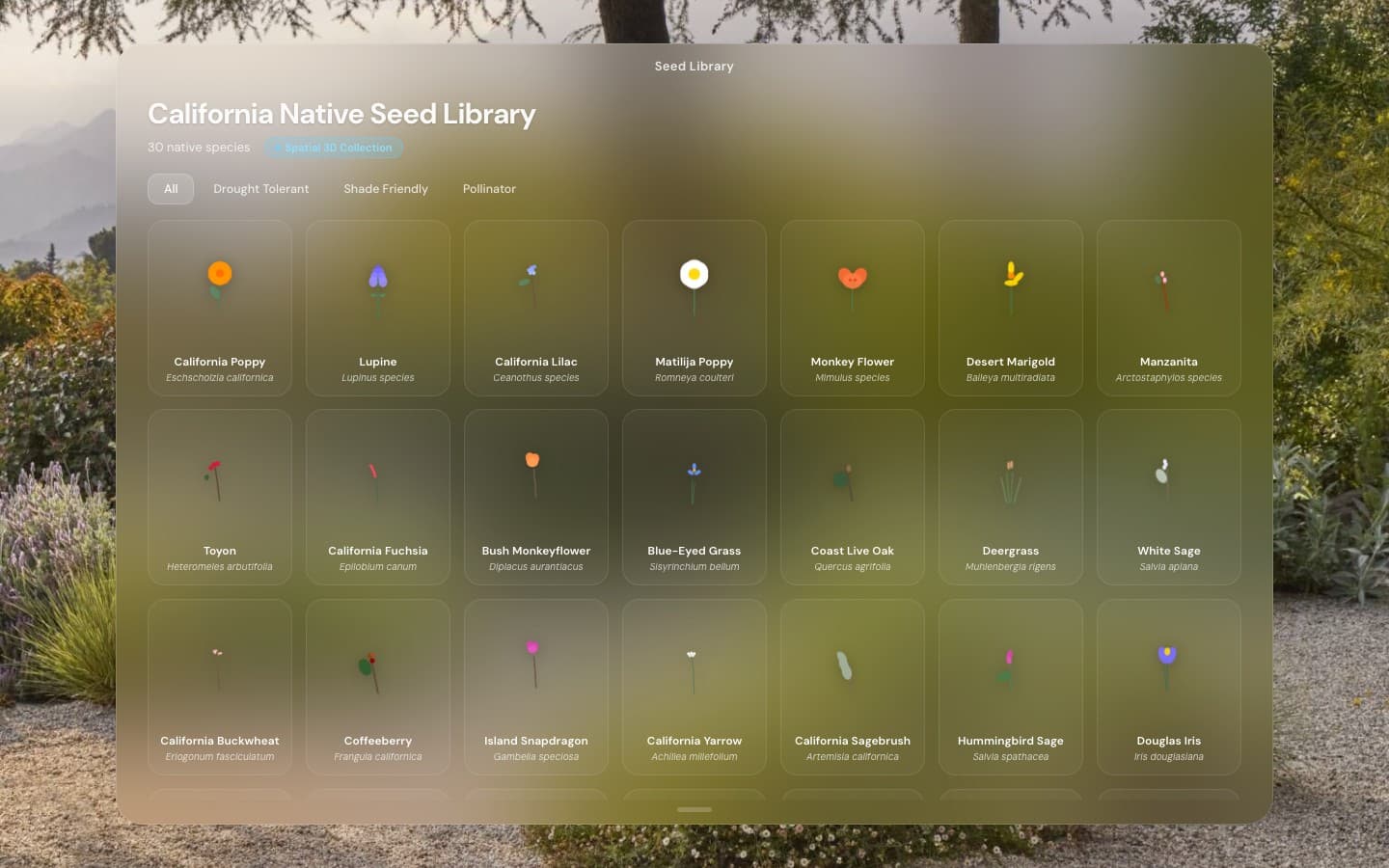 visionOS Seed Library 3D